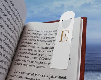 Letter E Gold Foil Monogram Initial Bookmark
