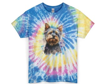 Watercolor Yorkshire Terrier 1 Unisex Tie Dye Cotton Tee