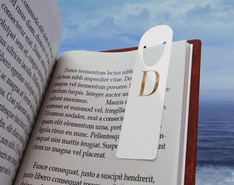 Letter D Gold Foil Monogram Initial Bookmark