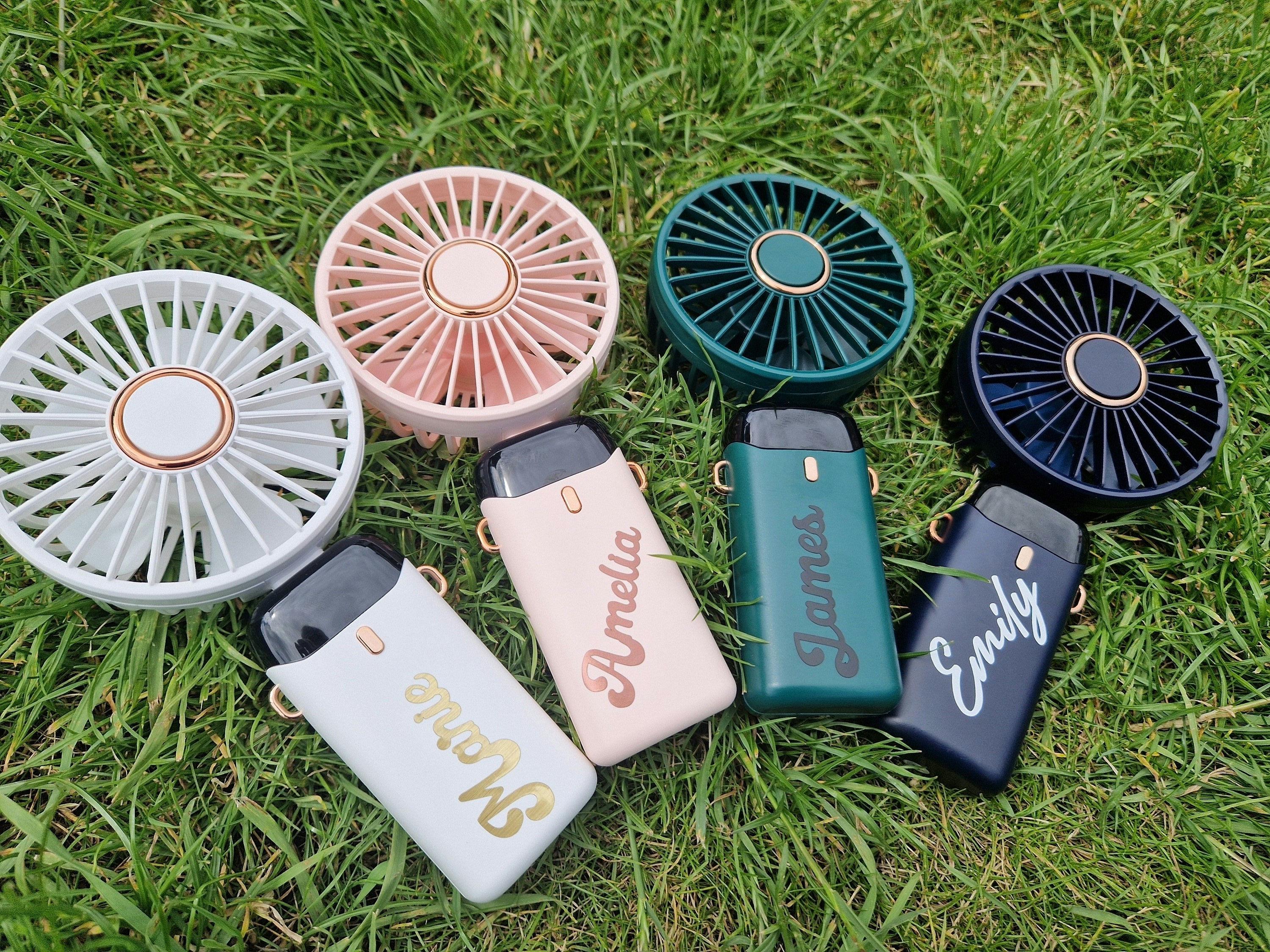 Personalized Handheld Fan With Lanyard & Base - Etsy UK