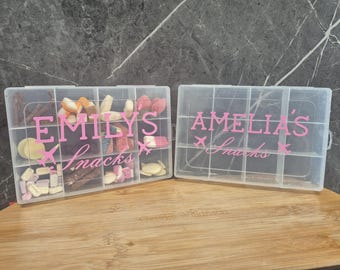Personalized Travel Snack Box: 12 Compartment Road Trip Treat Container