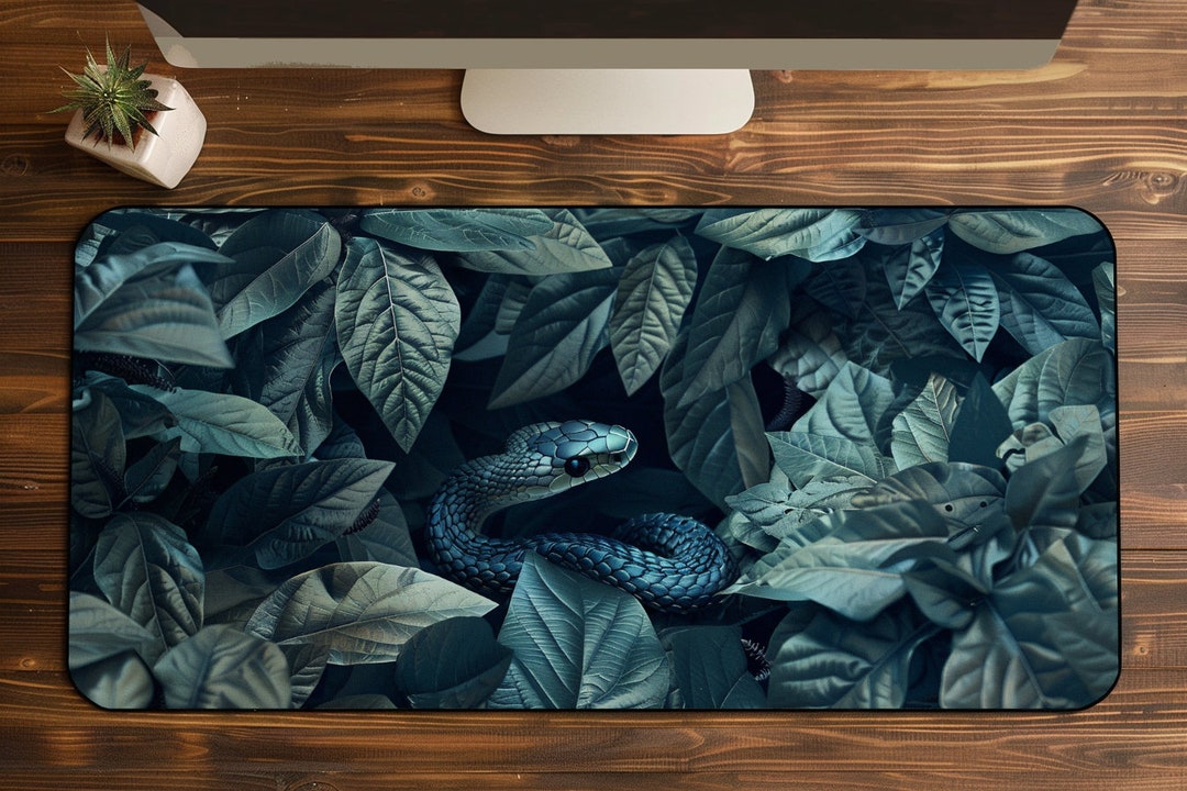 Cute Green Desk Mat, Kawaii Snake Mousepad, Large Rgb Led Gaming ...