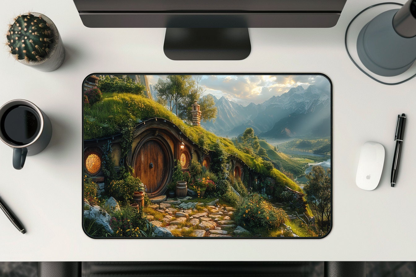 Fanatsy Desk Fantasy Aesthetic Desk Mat, Hobbit Mousepad, Nature Desk Decor, Mystic ...