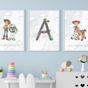 Personalized Toy Story Digital Prints - Set of Three - Custom Toy Story Bedroom Decor with Quotes