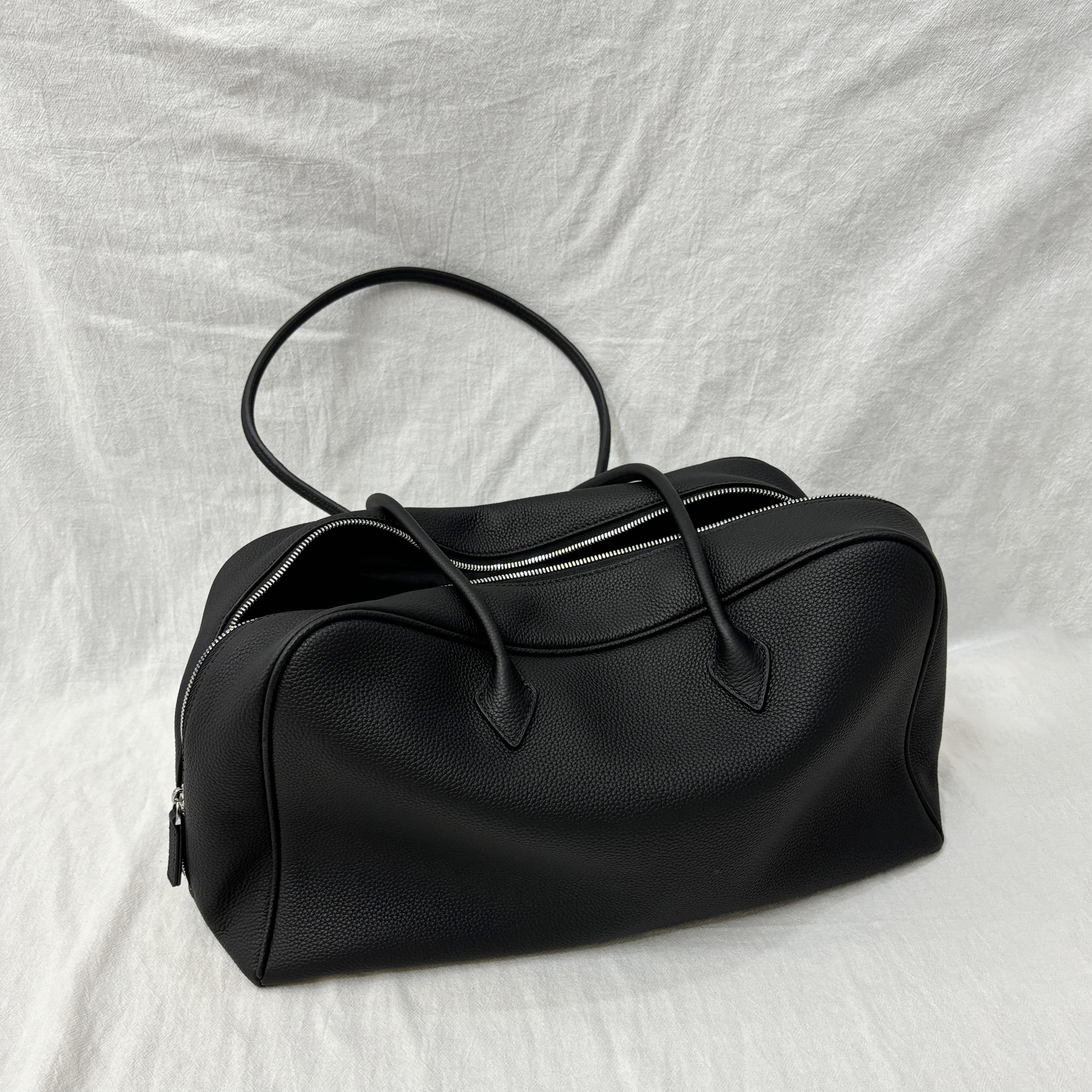 Soft Leather Top Handle Bag, Classic Minimal Tote Bags, Large Leather Tote