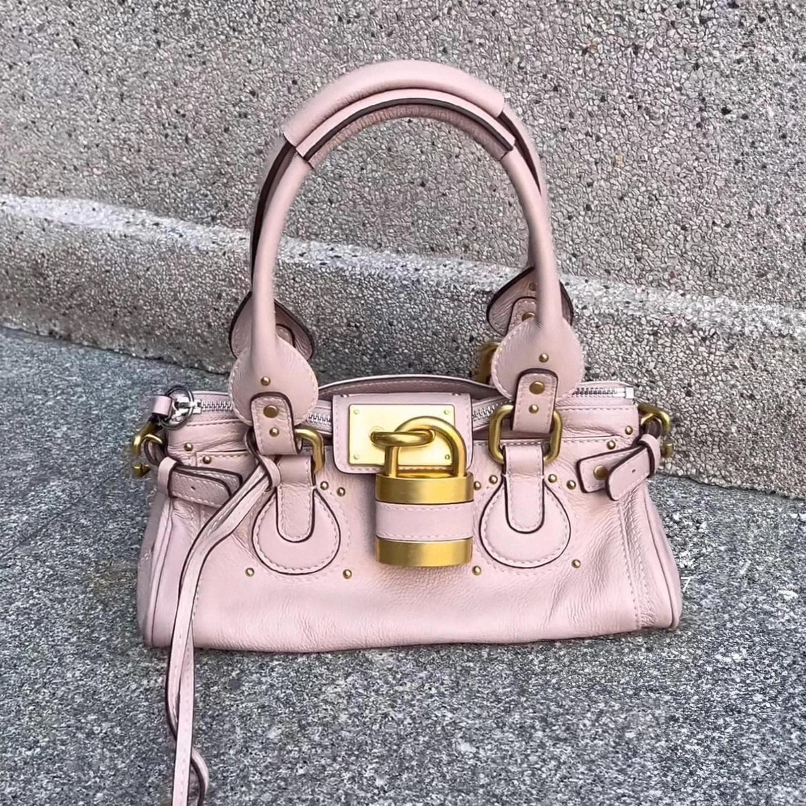 Chloe パディントン 鍵付き メタリックゴールド ハンドバッグ 希少