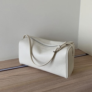 90s Bag, Women&#39;s Leather Top Handle Bag, Small Leather Tote Bag, Minimal Design Handbag