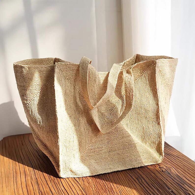 Raffia Tote Bag, Large Raffia Woven Shoulder Bags, Summer Straw Bag - Etsy
