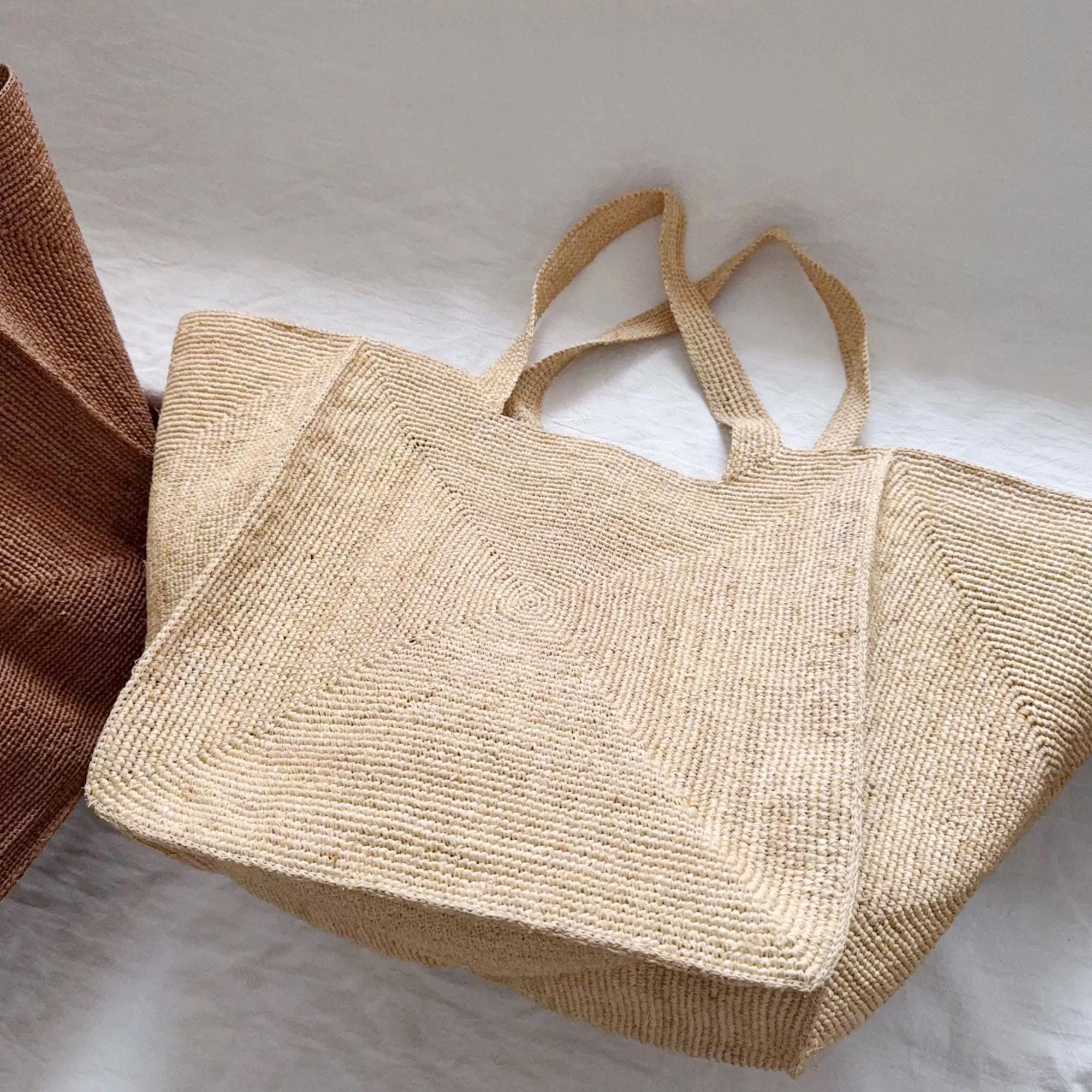 Raffia Tote Bag, Large Raffia Woven Shoulder Bags, Summer Straw Bag - Etsy
