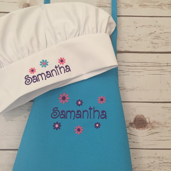 /'s Embroidery Diva Embroidered Children/'s Apron and Embroidered CHEF/'S Hat