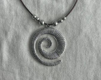 Boho Stainless Steel Steel Spiral Pendant Necklace