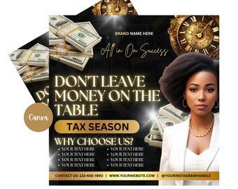 Tax Prep Flyer 2025 | Tax Preparation Flyer | Editable Tax Template | Tax Season Flyers | Diy Canva Templates | Tax Agent Flyer