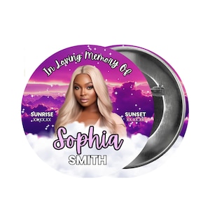 Memorial Template For Buttons | Editable Canva Design | In Loving Memory Button | Funeral Tribute Template | Personalized Remembrance Pin