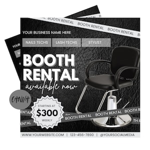 Booth Rental Flyer | Salon Booth Rental Flyer | Marketing Flyer | Premade Business Flyer | Nail Flyer | Beautician Flyer | Digital Flyer