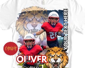 Football Mascot Shirt Editable Canva Template | Canva Mascot Design | Football Design | Football Shirt Template Canva | Canva Template