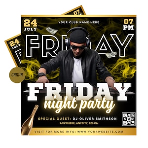 Happy Hour Club Flyer | Happy Hour Flyer Canva | Night Club Event Invite Flyer | Bar And Grill | Food Flyer | Happy Hour Flyer Template