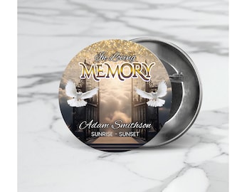 Memorial Button Template Canva | In Loving Memory Button Template | Funeral Button Template | Memorial Template For Buttons | Canva Template