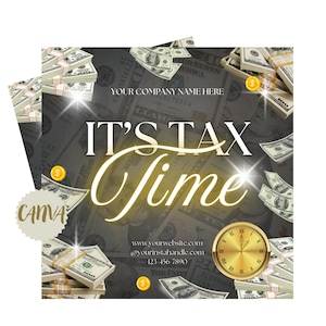 Tax Agent Flyer | Tax Flyer Advance | Professional Tax Service Flyers | Tax Season 2025 Flyer | Canva Template | Tax Time Flyer