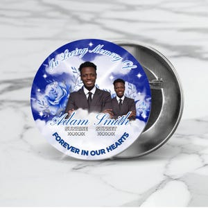 Memorial Button Template Canva | In Loving Memory Button Template | Funeral Button Template | Memorial Template For Buttons | Canva Template