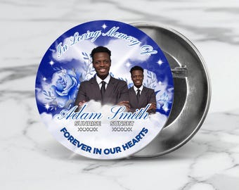 Memorial Button Template Canva | In Loving Memory Button Template | Funeral Button Template | Memorial Template For Buttons | Canva Template