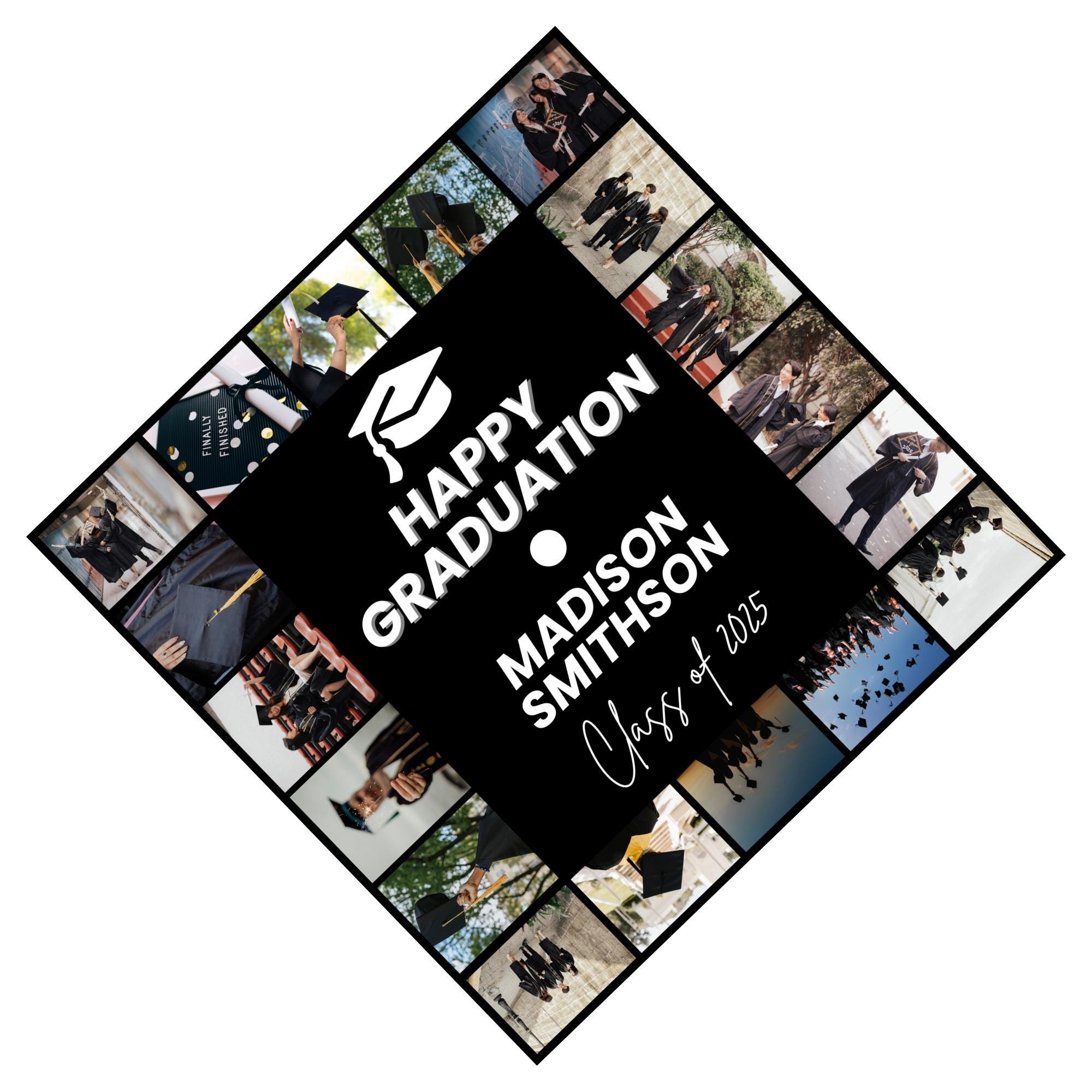 Graduation Hat Topper Canva Template Custom Grad Cap Design