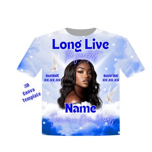 3d Memorial Shirt Canva | Editable Memorial Shirt | Memorial Shirt Backgrounds | Editable Memorial Design Shirts | Funeral Memorial Shirt