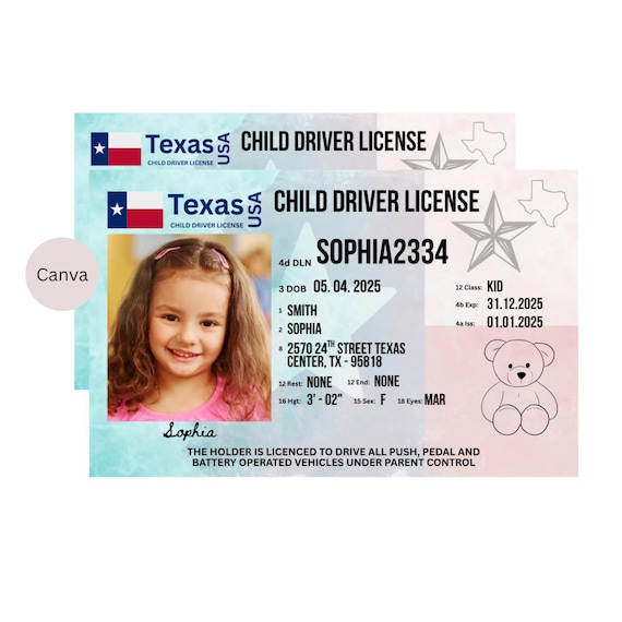 Children's Drivers License Template
