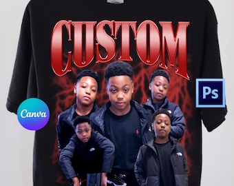 Modèle de chemise bootlege Canvas | T-shirt Canva modifiable | T-shirt de rap rap bootlegs | -shirt modèle en toile | Modifiable avec Canva