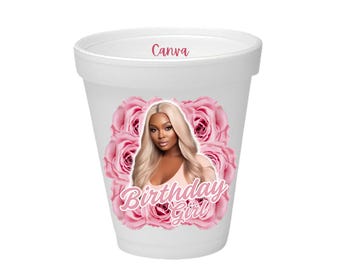 Shot Glass Template Canva | Styroafoam Cup Sticker Template | Custom Shot Cup Template | Styrofoam Cup Template | Canva Cup Sticker Template