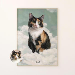 Ritratto personalizzato di un animale domestico, regalo commemorativo di un gatto, stampa personalizzata per animali domestici, opera d'arte personalizzata per la perdita di un animale domestico, regalo personalizzato per gli amanti degli animali, pastello
