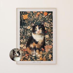 Custom Pet Portrait Watercolor Cat Painting Watercolor Pet Portrait Pet memorial gift Pet loss gift Personalized Pet Portraits Digital Pet