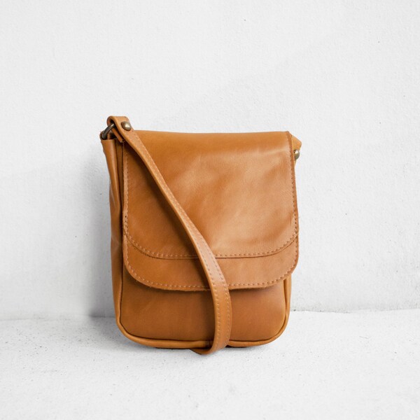 Kamel Mini Umhängetaschen Leder Tasche/Crossbody Tasche/kleine Tasche/Messenger Bag/Camel Ledertasche/Ledertasche/Leder Geldbörse/Geschenk für Frauen