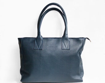 Leather Shopper in Dark Blue, Blue Leather Tote, Shoulder Bag, Blue Leather Bag. Leather Bag. Leather Handbag, Navy Leather Bag, Morelle Bag