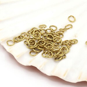 0.8x5mm Raw Brass Jump Rings, Raw Brass Jump Rings, Jewelry Making - RAW129