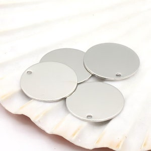 20mm Rhodium Plated Round Disc Charms, Round Disc, Rhodium Plated Disc, Stamping Blank Disc - RDM48