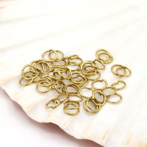 0.8x6mm Raw Brass Jump Rings, Raw Brass Jump Rings, Jewelry Making - RAW130