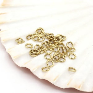 18 Ga 1x5mm Raw Brass Jump Rings, Raw Brass Jump Rings, Jewelry Making - RAW133