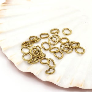 1.2x7mm Raw Brass Jump Rings, Raw Brass Jump Rings, Jewelry Making - RAW135