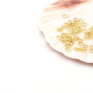 0.7x4mm 24 K Shiny Gold Plated Jump Rings, Gold Plated Jump Rings, Jewelry Making - GOLD10
