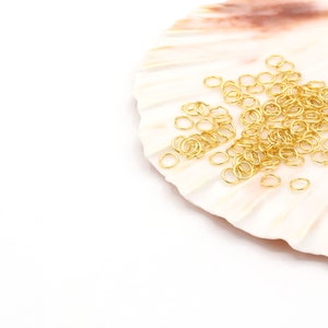 0.5x4mm 24 K Shiny Gold Plated Jump Rings, Gold Plated Jump Rings, Jewelry Making - GOLD862