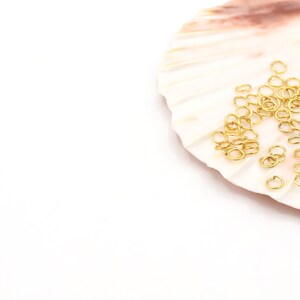 0.6x4mm 24 K Shiny Gold Plated Jump Rings, Gold Plated Jump Rings, Jewelry Making - GOLD9