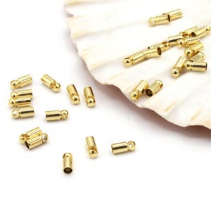 3x7mm 24 K Shiny Gold Plated Bead Caps, Cord End, Cord Tip, Solid End Caps, Tassel Cap, Gold Plated Cap Findings - GOLD1630