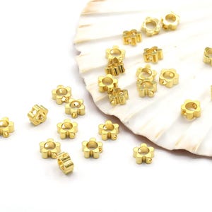 8mm 24 K Shiny Gold Plated Clover Beads, Clover Charms, Flat Clover Beads, Stamping Tags, Spacer Beads - GOLD1026