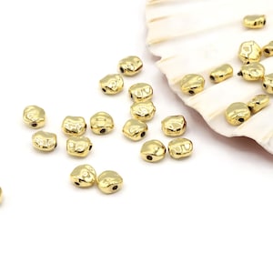 6mm 24 K Shiny Gold Plated Square Spacer Beads, Gold Plated Spacer Square, Spacer Beads, Spacer Findings, Geometric Beads - GOLD820