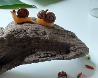 DIY Miniature Garden, Clay Snails Mini World Fairy Garden, Polymer Clay, Farming Vegetables Mushrooms Cute Snail, Terrarium Accessories