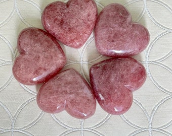 Strawberry Quartz Heart Crystals; Crystal Heart;