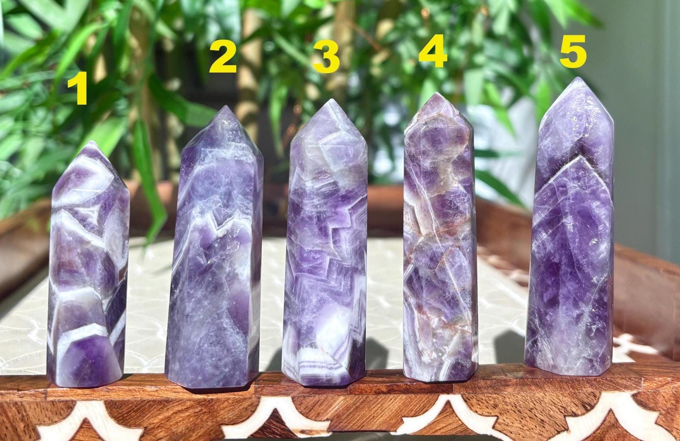 シェブロンアメジストタワー：縞模様の紫水晶 - Etsy 日本