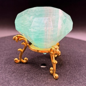 New Item | Green Fluorite 2” Diamond Shape • Polished Fluorite Crystal • Mint Green Fluorite with Color Zoning & Veining Mineral