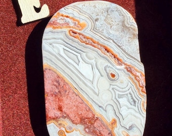Piedra de palma de ágata Crazy Lace natural / Piedra de cristal mexicana con bandas para aliviar el estrés