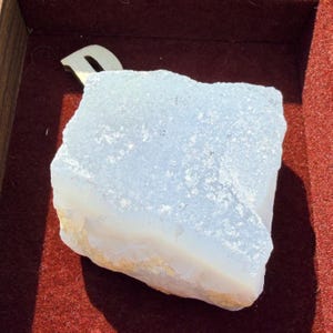 New | Blue Lace Agate Druzy Specimen, Raw Blue Chalcedony Crystal, Natural Sparkling Geode Slice bild 12